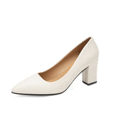Single Shoes Women's Coarse Heel 2025 Spring New Pointed Work Shoes Shallow One-Foot Pedal Korean Version Of High Heel