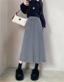 Zingj Size Micro Fat Mm Early Autumn New High Waist Soft Waxy Knit Skirt Female Korean Version Fashion Foreign Style A Word Long