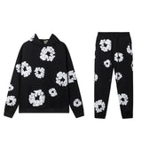 Tears Kanye The Same Style Foam Kapok High Street Loose Hooded Sweater Leisure Pants Suit