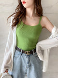 Zingj Knitted Waistband Vest For Women Wearing Summer Suits And Underwear Online Celebrity Sexy Top