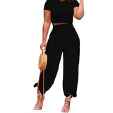 Suit Advanced Feeling Pure Color Ice Silk Wide Leg Trousers Girls High Waist Wide Leg Trousers Girls T-Shirt Two-Piece