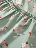 Floral Print Ruffle Mini Skirt- Outfit