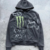 Zipper Hoodie Lady Harajuku Style Hoodie Top Coat