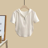 Zingj Slim Hot Girl Top With A Two-Piece Set With Slit Jeans-Outfit
