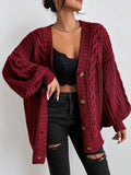 Sweater Lady Retro Style Loose Lantern Sleeve Knitted