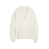 Same Taylor Orange Cardigan Embroidered Stars Loose Languid Temperament