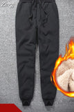 Winter Women Cashmere Warm Pants Casual Thick Velvet Tracksuit Pants Loose Wool Sweatpants for