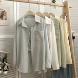 Elegant Women Blouses Cool Korean Long Sleeved Sunscreen Chiffon Shirt Jacket for Women Beach Shirt Long Tunic for