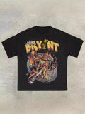 Men's T-Shirt 2024 Basketball Shirt Sports Style Short-Sleeved Cotton Print Loose T-Shirt Street Hip-Hop Blouse Short