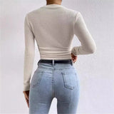 Spring And Summer Repair With Long-Sleeved Lattice Rounded Women's Folding
