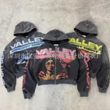 Zipper Hoodie Lady Harajuku Style Hoodie Top Coat