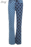 Casual Plaid Printing Graphics Two Pieces Sets for Women Regular Tops+ High-Waist Pants Matching Set Summer