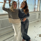 New Knitwear Women's High-End Casual Casual Lazy Style Women's Striped