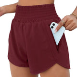 Women's Sports Shorts Quick-Dry Loose Leisure High-Waist Side Zipper Fitness Yoga Three-Point
