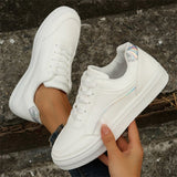 Shoes 2025 Small White Shoes Women's Sports Flat Bottom Leisure Thick Bottom Height Board