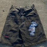 Shorts, Y2K Pants, Harajuku, Hip-Hop, Lucky Seven, Vintage Blue Baggy