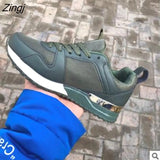 Fashion Women's Sneakers Leopard Print Leather Thick Bottom Increased Sneakers Casual Comfortable Sports Shoes For