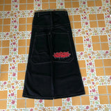 Hip-Hop Loose-Letter Jeans Men's Y2K Jeans Street Harajuku High Waist Wide
