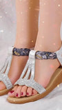 Summer New Fashion Trend Women's Sandals Elastic Belt Lightweight And Comfortable Sandals Plus Size