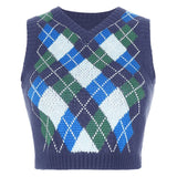 plaid stacking and outer sweater-Outfit