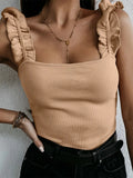 women's solid color camisole metal decorative tube top single shoulder strap vest 2024 sexy summer hot women's