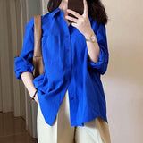 Shirt Women Spring And Autumn 2025 New Design Sense Of Small Solid Casual Folding Long-Sleeved Shirt Coat