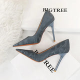 Zingj Retro High Heel Shallow Pointed Thin Heel Super High Heel Sexy Nightclub Women's Shoes High Heels Single