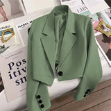 Zingj Suit Jacket Lady Small Man 2024 Spring Pink Autumn New Students Versatile Small Suit Fashion