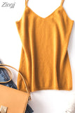 Women Knitting Spaghetti Strap Top Halter V Neck Camisole Women'S Basic Casual Sleeveless Knited Tank Tops Summer