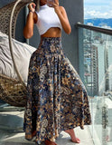 Zingj Hot Style Summer Fashion High Waist Show Thin Print Women's Skirt