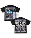 Pattern Retro Style Original Gothic Hip Hop Animation Printing Oversized T-Shirt Loose Casual Short Sleeves For Men And