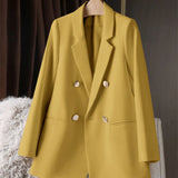 Zingj New Blazer Female Metal Button British Wind Casual Versatile Green Red Small Suit