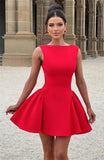 Solid Tank Open Back A-line Mini Dress-Outfit