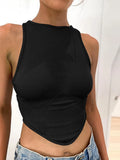 Solid Tank Tops Women Skinny O-Neck Sleeveless Body-Shaping Undefined All-Matching Vest Female Streetwear