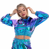 Leather Sexy Midriff-baring Long Sleeve