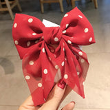 Dot Floral Print Hair Clips Girls Daisy Bow Hairpin Pastoral Retro Style Barrettes Big Bowknot Hairpin Hair