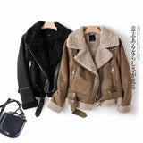 And Winter New Suede Suede Thickened Fur Integrated Suit Collar Belt Jacket