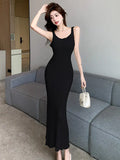 Zingj Real French Style Sleeveless Vest Sling Knitted Dress A Woman's Summer Temperament Slim And Skinny Hip-Covered