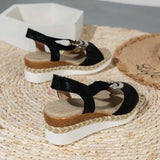 Women's Shoes Sandals 2025 Summer New Flat Bottom Slope And Fish Mouth Casual Women's Sandals