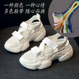 Sandals Women's Summer 2025 New Velcro Stick Soft Soles Increase Thick Bottom Hollow Breathable Old Dad