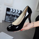 Zingj Comfortable Formal Dress Shoes, Stilettos, Round-Headed Professional Shoes, Black High-Heeled Work Shoes, Special