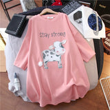 100% cotton cartoon printed short sleeve T-shirt women loose tops Summer streetwear O-neck sweet girls tee shirt