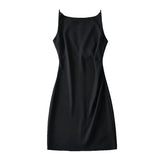 New Spring Style One-Word Pleated Solid-Color Dress Sexy Sling Hip