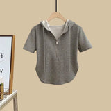 Zingj Slim Hot Girl Top With A Two-Piece Set With Slit Jeans-Outfit
