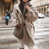 Padded Wool Blend Hooded Long CoatOutfit