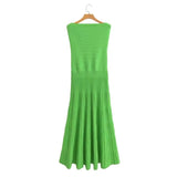 The Spring Of 2024, The New Women's Wear Autumn Green Shoulder-Wiped