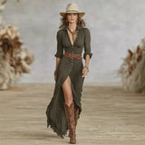Elegant Casual Bohemia Spring And Autumn Long Sleeve