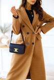 Zingj Hot Style Autumn And Winter Simple Double Breasted Long Sleeve Lapel Button Wool Coat