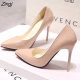 New Fashion High Heels Women Pumps Thin Heel Classic White Red Nede Beige Sexy Prom Wedding Shoes Blue Red