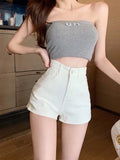 Jean Shorts Women Summer High Waisted Solid Hot Short Jeans For Ladies Elastic High Waist Denim Shorts Women